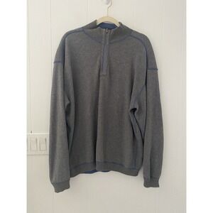 Tommy Bahama Men's 1/4 Zip Reversible Sweater Blue Gray Size Large